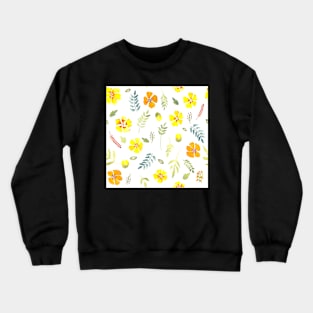 Yellow country floral in watercolour Crewneck Sweatshirt